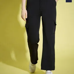DIMPY GARMENTS Women Relaxed High-Rise Cargos Trousers-picture-31