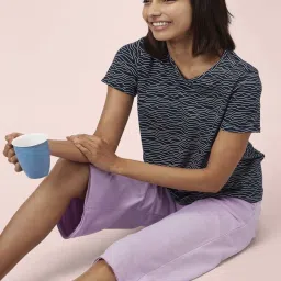 Dreamz by Pantaloons Navy Cotton Printed T-Shirt image 4