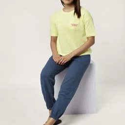 Dreamz by Pantaloons Lime Yellow Cotton Printed T-Shirt image 4