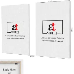 Art Street Printed Pink Cotton Canvas Wall Art - Set of 2 image 4