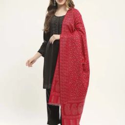 Monte Carlo Red Printed Regular Fit Shawl-picture-39