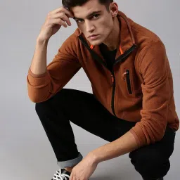 showoffff SHOWOFF Tan Slim Fit Jackets image 5