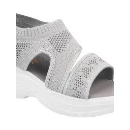 Shoetopia Kids Grey Sling Back Wedges image 4