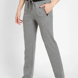 Jockey 9510 Grey Melange Super Combed Cotton Rich Trackpants with Side & Back Pockets image 3