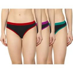 AROUSY Purple & Green Bikini Panties - Pack Of 3-picture-10