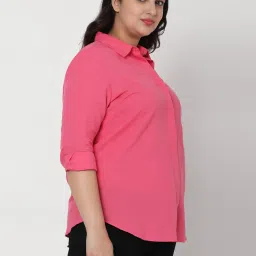 Vero Moda Curve Pink Cotton Shirt image 3