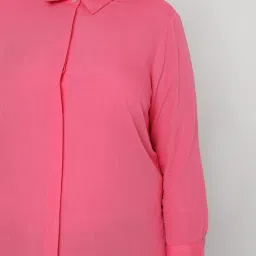 Vero Moda Curve Pink Cotton Shirt image 5