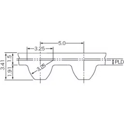 Mitsuboshi Chloroprene Rubber Super Torque Timing Belt S5M Type (Length 900 mm, Teeth 180), 100S5M900G image 2