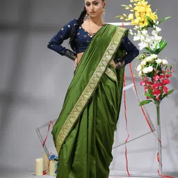 TANTLOOM Kanjeevaram Zari Saree With Blouse Piece-picture-36