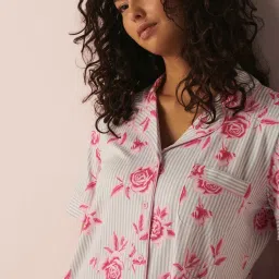 La Vie En Rose Grey Striped Shirt image 4