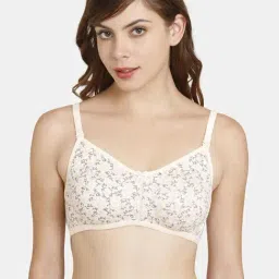 Rosaline by Zivame Cream Printed Non-padded Bra-image-41