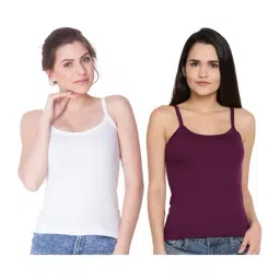 Dollar Missy White & Purple Camisole Pack of - 2-image-84