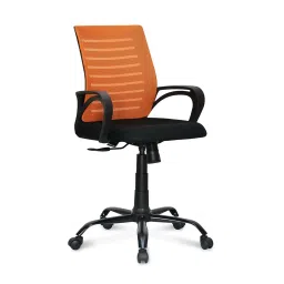 Nilkamal Giza Orange & Black Fabric Ergonomic Mid Back Office Chair with Height Adjustable image 4