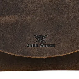 Aditi Wasan Brown Leather Cardholder for Men with Detailed Red Stiching image 4