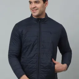 Cantabil White & Dark Blue Regular Fit Quilted Reversible Jacket-image-40