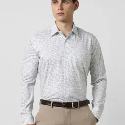 Van Heusen White Cotton Slim Fit Printed Shirt-picture-28