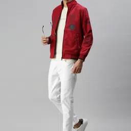 showoffff SHOWOFF Red Slim Fit Printed Jackets image 5