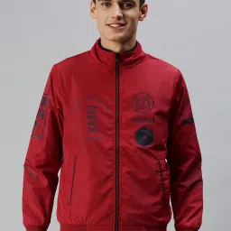 showoffff SHOWOFF Red Slim Fit Printed Jackets image 1