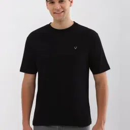 Allen Solly Black Cotton Regular Fit T-Shirt-picture-28