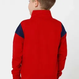 Kate & Oscar Kids Red & White Cotton Printed Full Sleeves Sweatshirt image 4