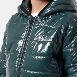 Kate & Oscar Kids Green Regular Fit Full Sleeves Jacket image 4