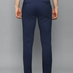 Louis Philippe Navy Slim Fit Checks Trousers image 2