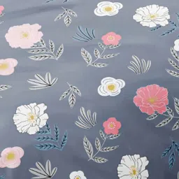 Ariana Floral Grey Microfibre Queen Bedsheet with 2 Pillow Covers image 4