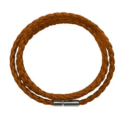 Joker & Witch Aaron Braided Wrap Around Tan Men's Flexible Fit Bracelet image 4