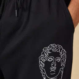 Styli Black Oversized Fit Varsity Print Jogger - Elasticated Hem image 4