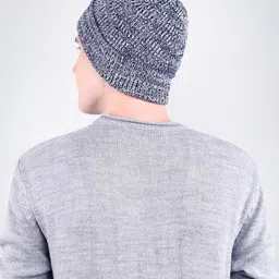 Bharatasya Unisex Cotton Knitted Heathered Beanie Cap image 2