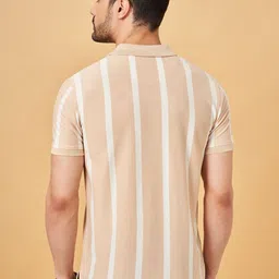 BYFORD by Pantaloons Men Striped Polo Collar Cotton Slim Fit T-Shirt image 4