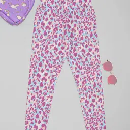 Pantaloons Junior Girls Antique White Printed Leggings-picture-32