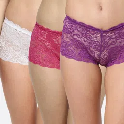 Friskers Multicolor Self Design Panty Set - Pack of 3 image 1