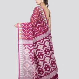 Pinkloom Purple Textured Saree Without Blouse image 2