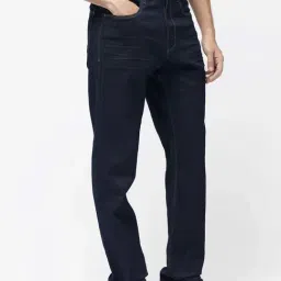 Rare Rabbit Navy Regular Fit Solid Jeans image 3