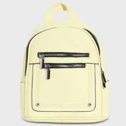 HauteSauce Light Yellow Large Leather Mini Backpack image 4