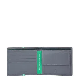 United Colors of Benetton Milano Grey Casual Leather Bi-Fold Wallet for Men image 4