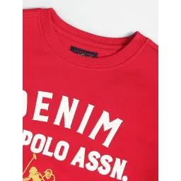 U.S. Polo Assn. Denim Co. Red Cotton Regular Fit Printed Sweatshirt image 4
