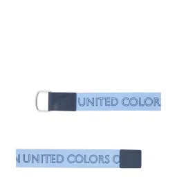 United Colors of Benetton Quinto Chambray Blue Leather Waist Belt for Men image 4