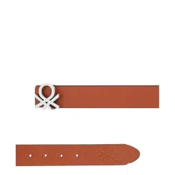 United Colors of Benetton Renardo Tan & Navy Leather Reversible Belt for Men image 4