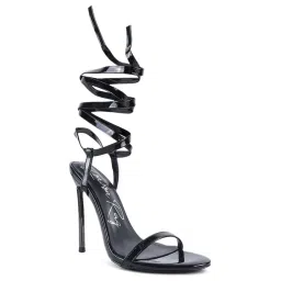 London Rag Women's Black Gladiator Stilettos image 2