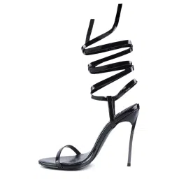 London Rag Women's Black Gladiator Stilettos image 3