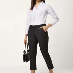 Annabelle by Pantaloons Lilac Cotton Solid Shirt image 4