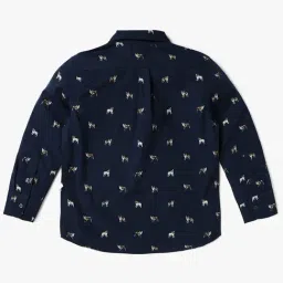 GAP Boys Blue Regular Fit Long Sleeves Printed Shirt image 2