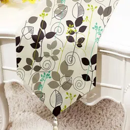 STITCHNEST Beige & Green Printed Tasseled TableRunner-picture-11