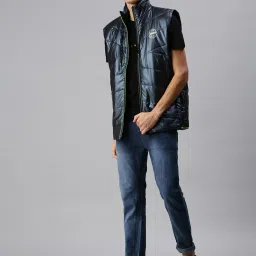 showoffff SHOWOFF Navy Slim Fit Jackets image 5