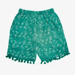 Kiddopanti Kids Green Printed Shorts image 1