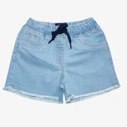 Kiddopanti Kids Light Blue Solid Shorts image 1
