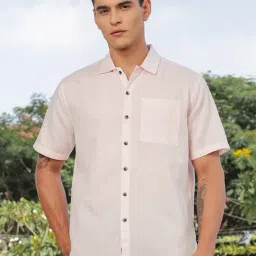 Thomas Scott Pink Linen Loose Fit Shirt-image-23