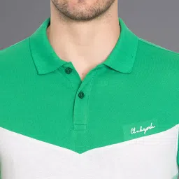 Club York Green & White Regular Fit Colour-Block T-Shirt image 4